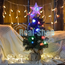 Гирлянда светодиодная универсальная с насадками (шарики, снежинки, елочки) 30 LED МУЛЬТИКОЛОР, 4,4 метра с контроллером