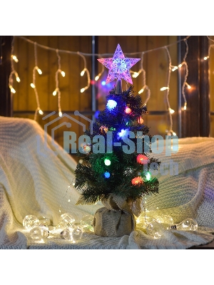 Гирлянда светодиодная Neon-night универсальная с насадками (шарики, снежинки, елочки) 30 LED МУЛЬТИКОЛОР, 4,4 метра с контроллером