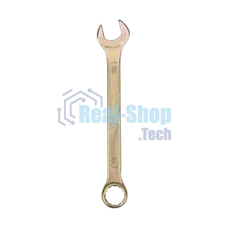 Ключ комбинированный Rexant 15 мм, желтый цинк