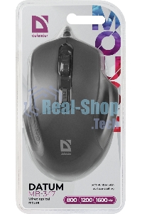 Мышь проводная Defender Datum MB-347 черный, 1600 dpi, USB, кнопки - 4