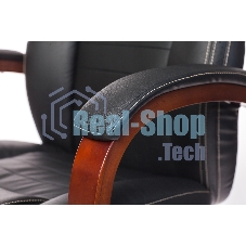 Кресло руководителя Бюрократ T-9923WALNUT/BLACK черный, кожа, крестовина дерево