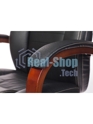 Кресло Бюрократ T-9923WALNUT/BLACK черный, кожа