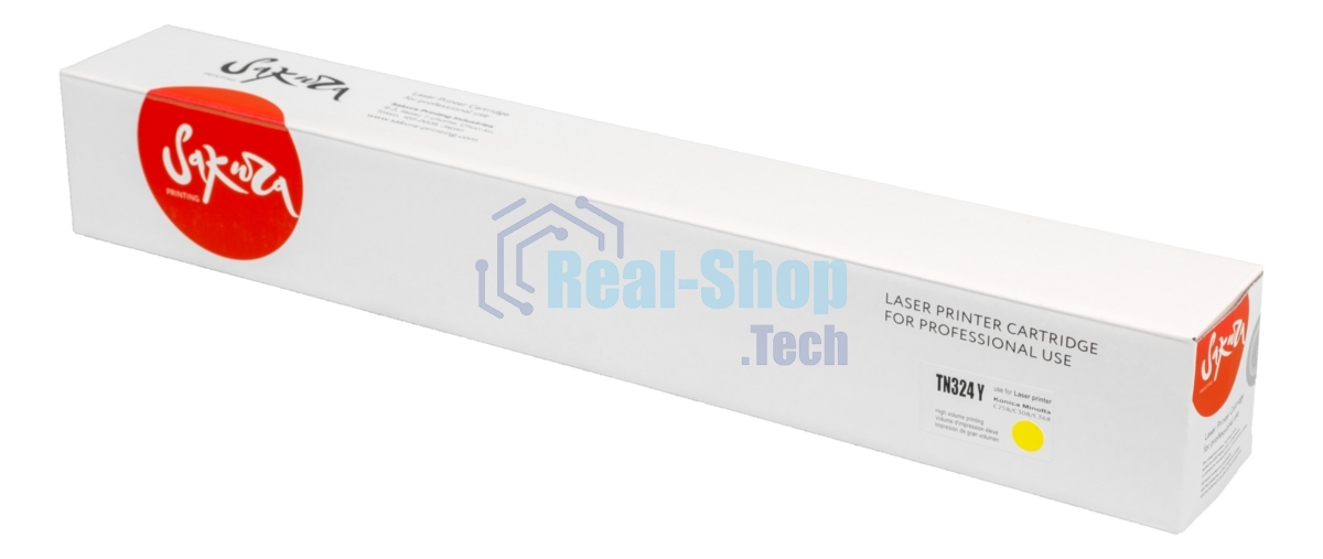 Тонер-туба Sakura KMTN-324Y (A8DA250) для Konica Minolta, желтый, 26000 к.