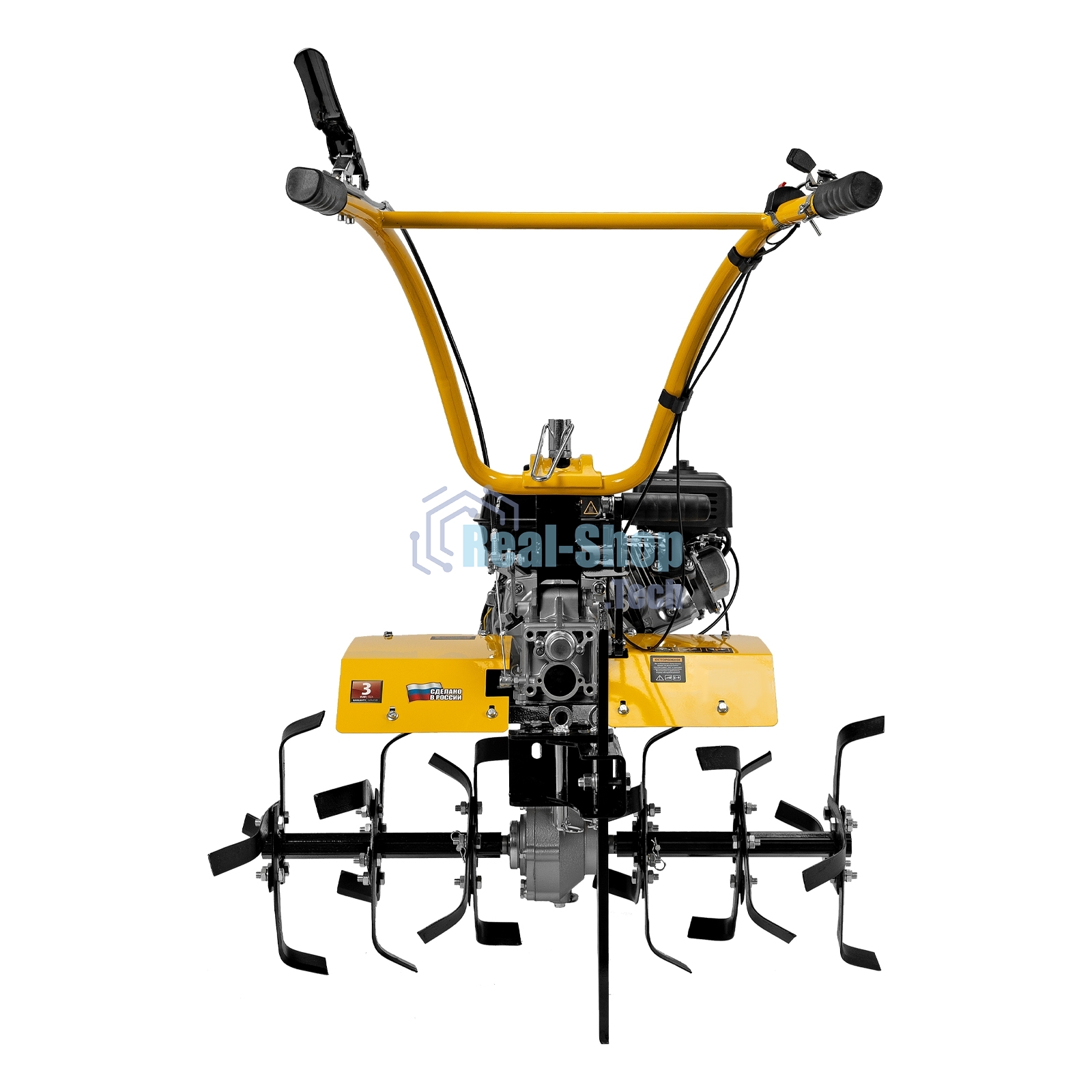 Мотоблок Denzel DPT-370X 7 л.с., диск.сцеп, шир 90 см, глуб 35 см, фрез 3х4, ВОМ, передачи 3В/1Н