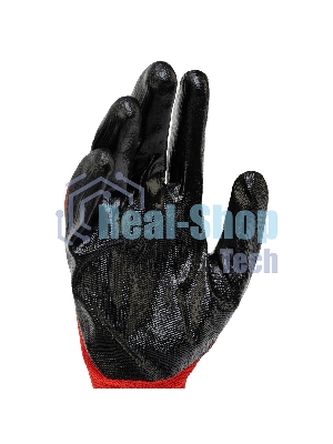 Перчатки Stels полиэфирные с черным нитрильным покрытием, размер 9, 13 класс вязки