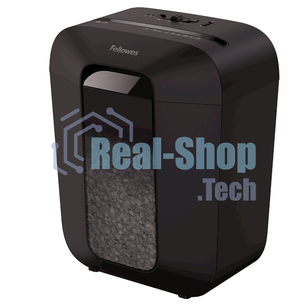 Шредер Fellowes PowerShred LX50 черный (секр.P-4)/перекрестный/9лист./17лтр./скрепки/скобы/пл.карты