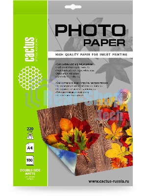 Фотобумага Cactus CS-MA4220100DS A4/220г/м2/100л./белый матовое/матовое для струйной печати