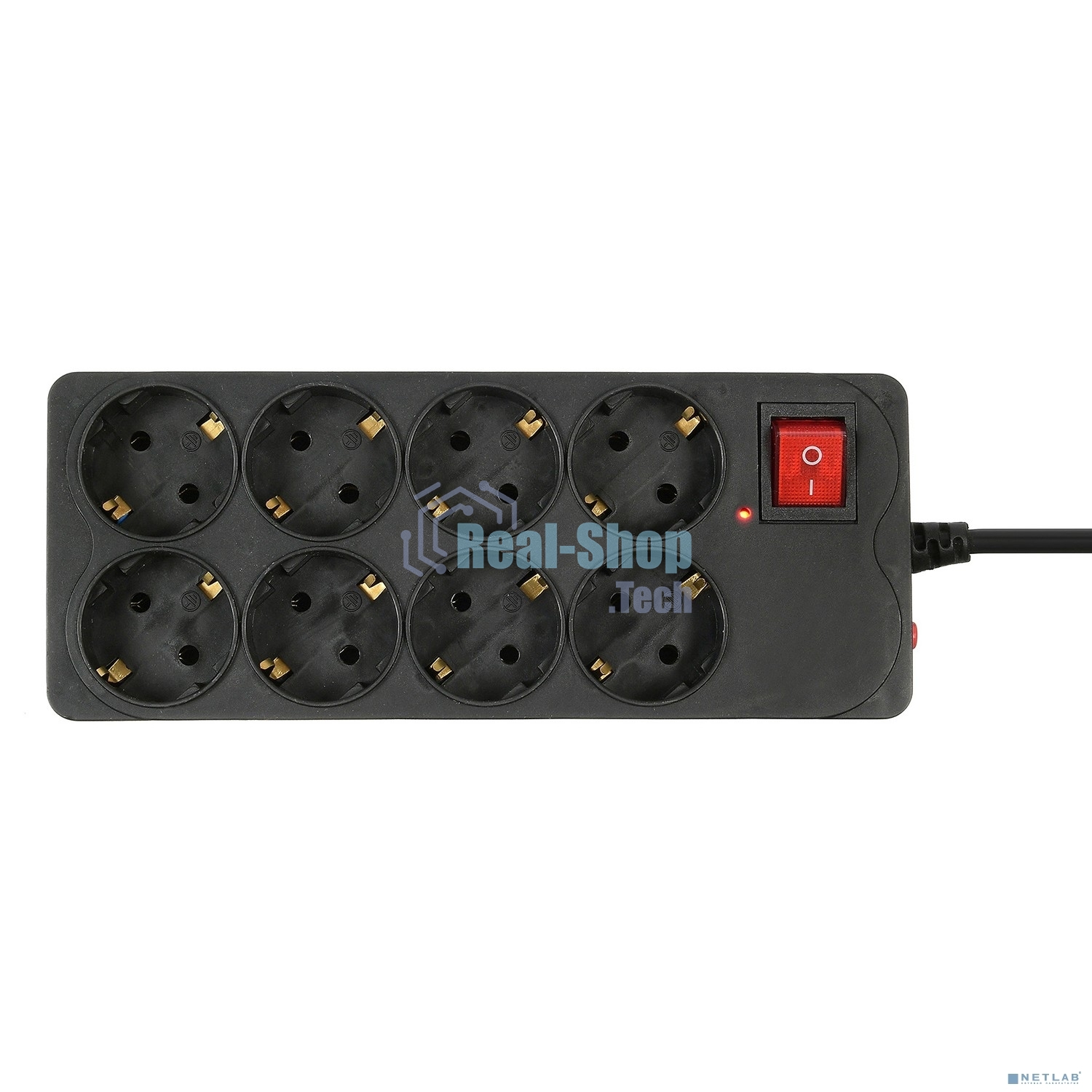 Сетевой фильтр Buro 800SH-5-B 5 м (8 розеток) черный (коробка)