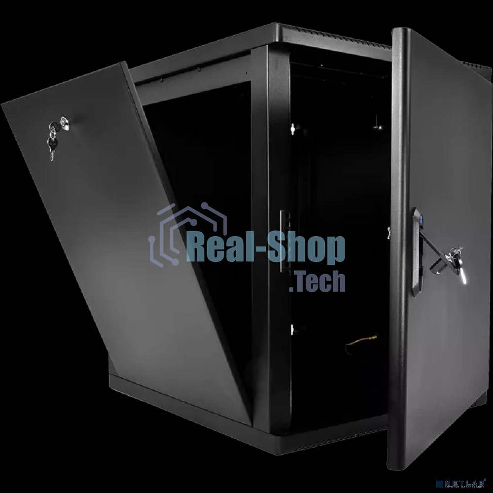 Шкаф телекоммуникационный ЦМО настенный разборный 15U (600 x 520) съемные стенки, дверь металл, черный (ШРН-М-15.500.1-9005)