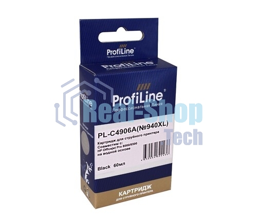 Картридж струйный ProfiLine PL-C4906A №940XL для принтеров HP Officejet Pro 8000/8500 Black пигмент