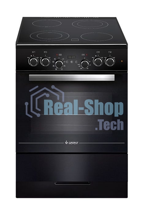 Плита электрическая Gefest ЭП Н Д 6560-03 0057 черный, конфорок 4 электрических, духовка 55 л, 60 см x 85 см x 60 см