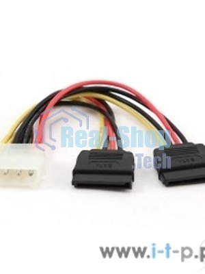 Кабель Cablexpert Кабель питания SATA CC-SATA-PSY-0.3M, 30 см, molex 4pin/2x sata15pin, на 2 устр., пакет