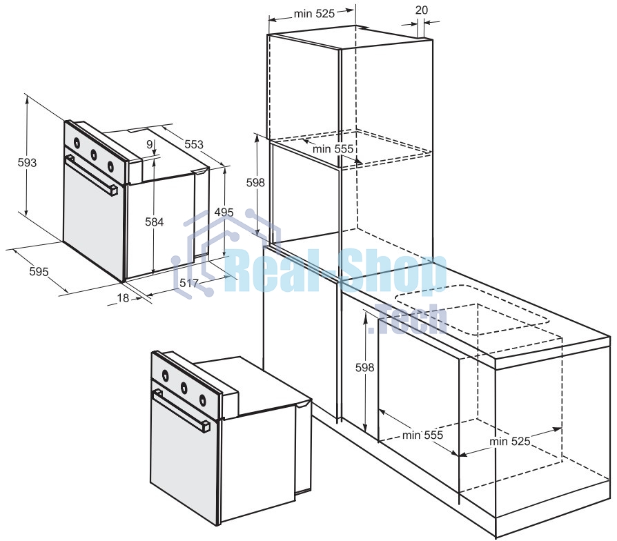 Духовой шкаф Darina 1U BDE 111 701 W в.дух, встраиваемый