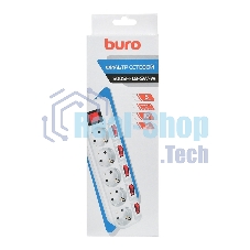 Сетевой фильтр Buro 500SH-1.8-SW-W 1.8 м (5 розеток) белый (коробка)