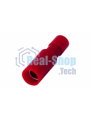 Разъем штекерный Rexant полностью изолированный гнездо 4 мм 0.5-1.5 мм² (РШПи-м 1.5-4/РШИм 1,25-5-4) красный