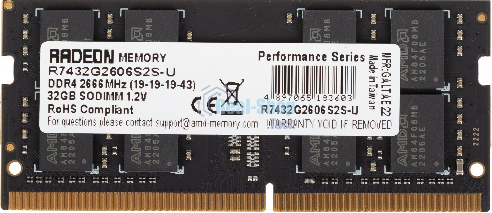 Оперативная память AMD Radeon R7, 32GB, DDR4, 2666MHz, CL19, SO-DIMM