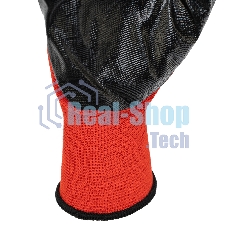 Перчатки Stels полиэфирные с черным нитрильным покрытием, размер 9, 13 класс вязки