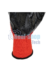 Перчатки полиэфирные с черным нитрильным покрытием, размер 9, 13 класс вязки Stels