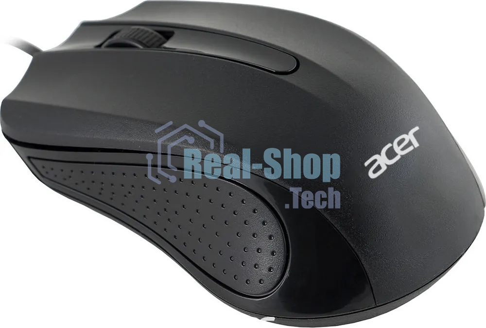 Мышь проводная Acer OMW010 черный, 1200 dpi, USB, кнопки - 3
