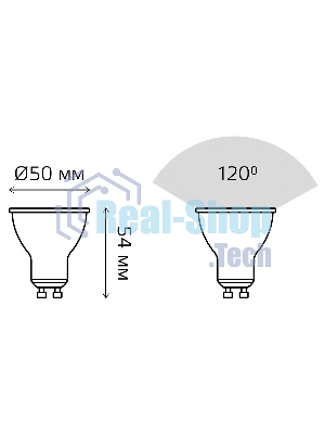 Лампа светодиодная Gauss MR16 7Вт цок.: GU10 спот 220B 4100K св. свеч. белый нейт. MR16 (упак.: 10 шт)