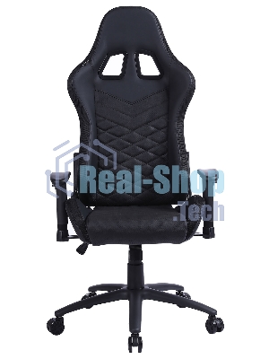 Кресло Cactus CS-CHR-0099BL черный, экокожа, подголовник