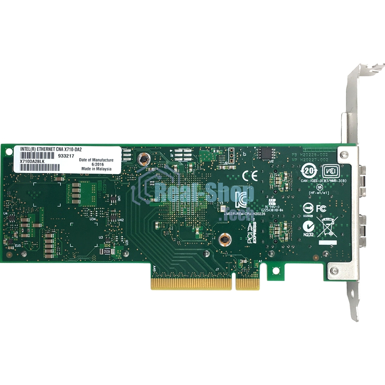 Сетевой Адаптер Intel Ethernet Converged Network Adapter X710-DA2, 10GbE/1GbE dual ports SFP+, open optics, PCI-E 3.0x8 (Low Profile and Full Height brackets included) bulk
