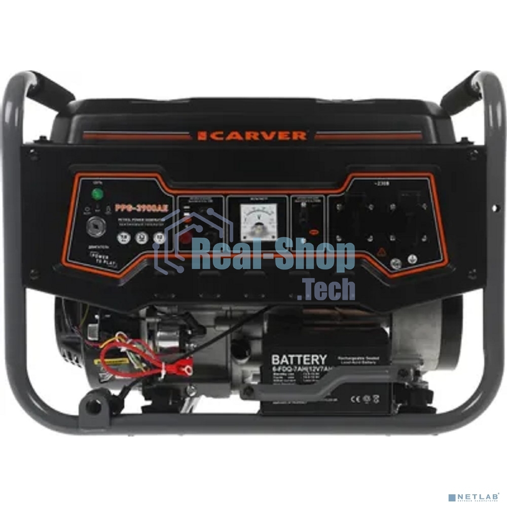 Электрогенератор бензиновый Carver PPG-3900АE, 3.2 кВт, 65дБ, 46 кг