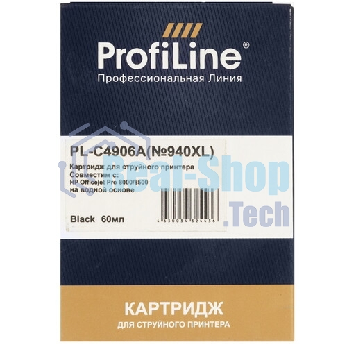 Картридж струйный ProfiLine PL-C4906A №940XL для принтеров HP Officejet Pro 8000/8500 Black пигмент