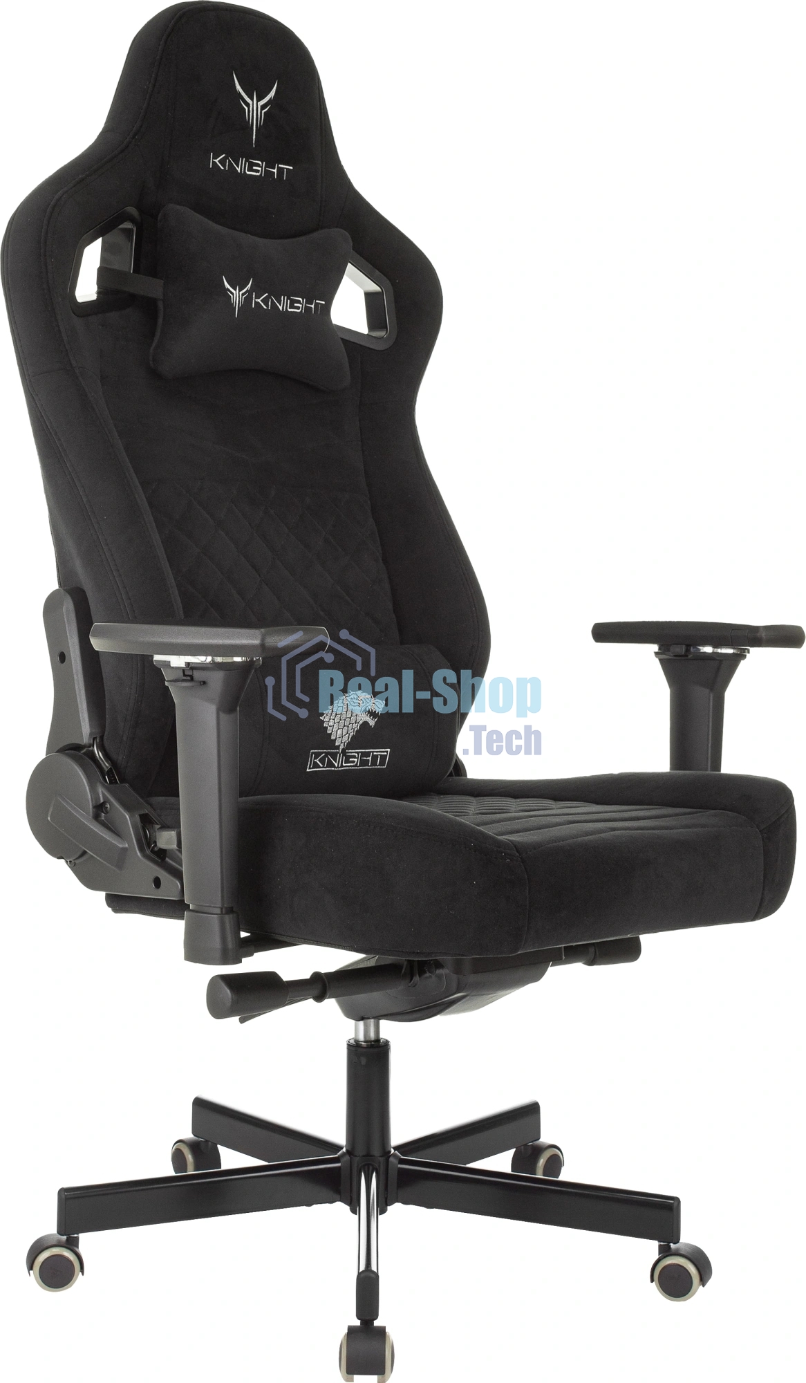 Кресло игровое Knight Hunter черный, Alfa Black крестов. металл