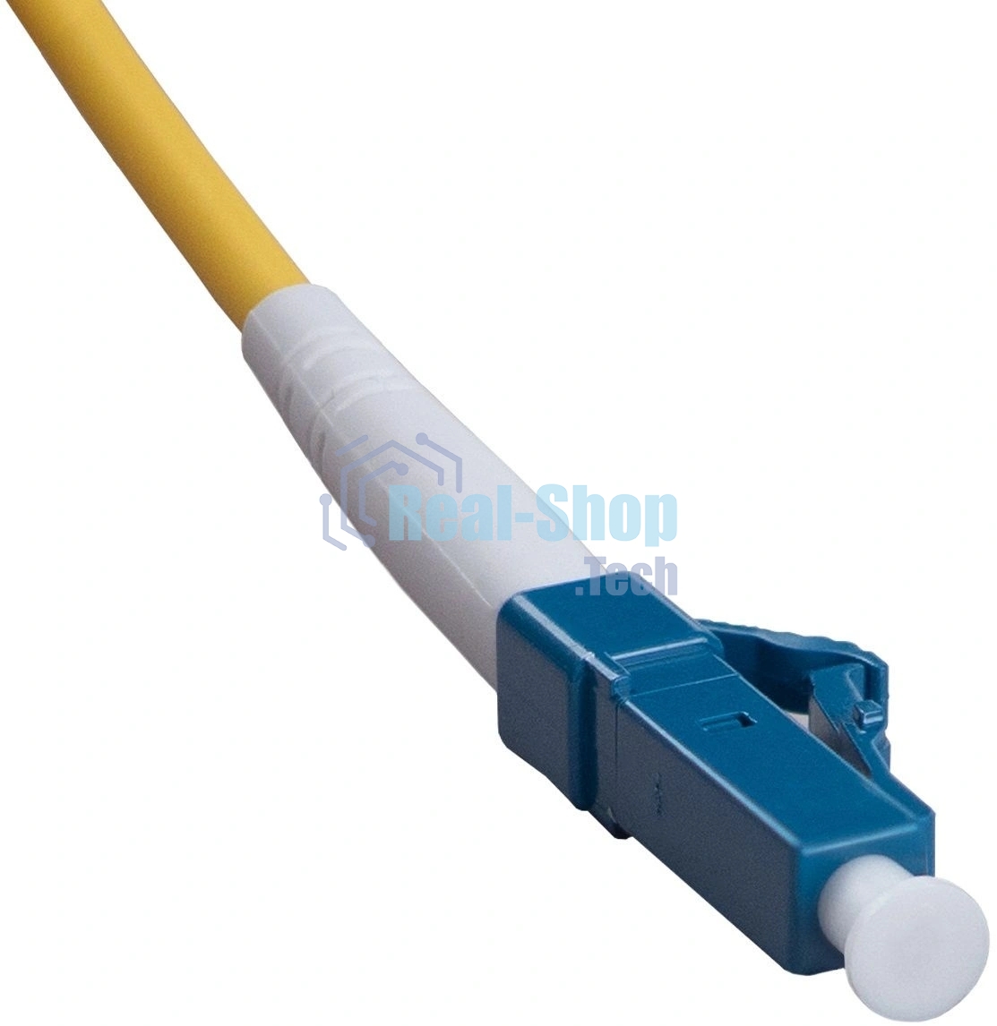 Патч-корд оптический Cabeus Tight Buffer, Simplex FC/LC, OS2 9/125, LSZH, 15м, Ø 3мм, синий хвостовик, жёлтый