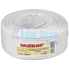 Кабель Rexant Кабель телефонный 4 жилы 100м CCA белый (ШТЛП-4)