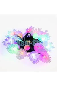 Гирлянда светодиодная универсальная с насадками (шарики, снежинки, елочки) 30 LED МУЛЬТИКОЛОР, 4,4 метра с контроллером