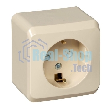 Розетка 1-м ОП Этюд 16А защ. шторки с заземл. крем. SchE PA16-004K