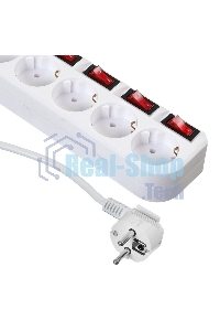 Сетевой фильтр Buro 500SH-1.8-SW-W 1.8 м (5 розеток) белый (коробка)