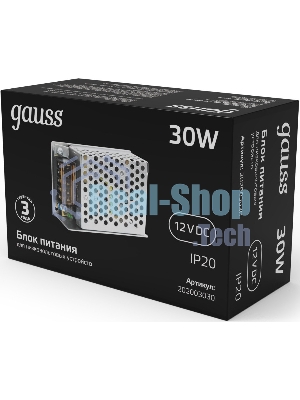 Блок питания LED STRIP PS 30Вт 12В Gauss 202003030