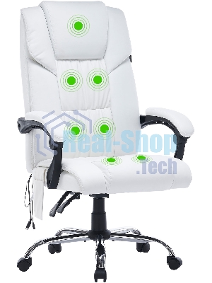 Кресло Cactus CS-CHR-OC02M-WT белый, экокожа