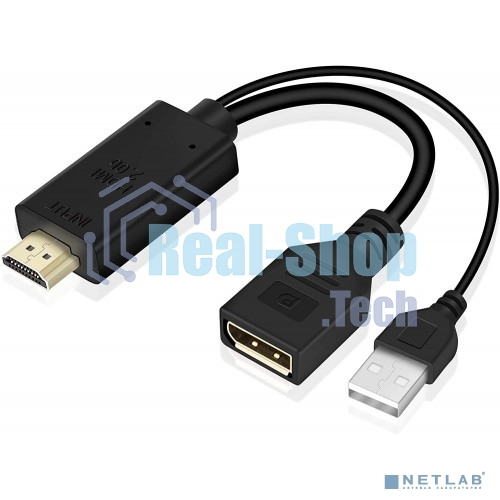 Адаптер KS-is KS-501 HDMI M + USB Type A M на DisplayPort F