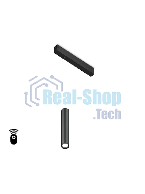 Управляемый светодиодный светильник для шинопровода Magnetic Ambrella light GL1432 BK черный IP20 10W 3000K-6400K 220V 24° D35*240 H1500 (Без ПДУ)