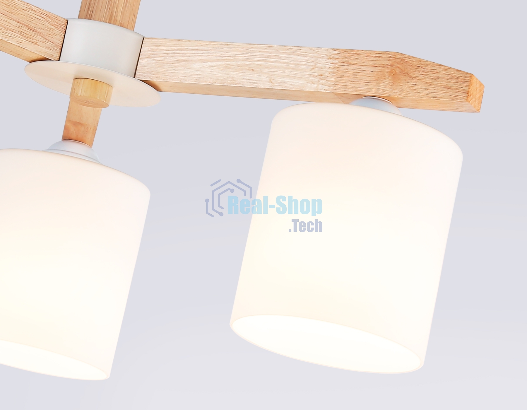 Светильник Ambrella light TR83112/3 WH/LW белый/светлое дерево E27/3 max 40W D580*320