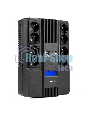 Источник бесперебойного питания Бастион SKAT-UPS 1000-AID-IN-1x9-8 600Вт 1000ВА черный