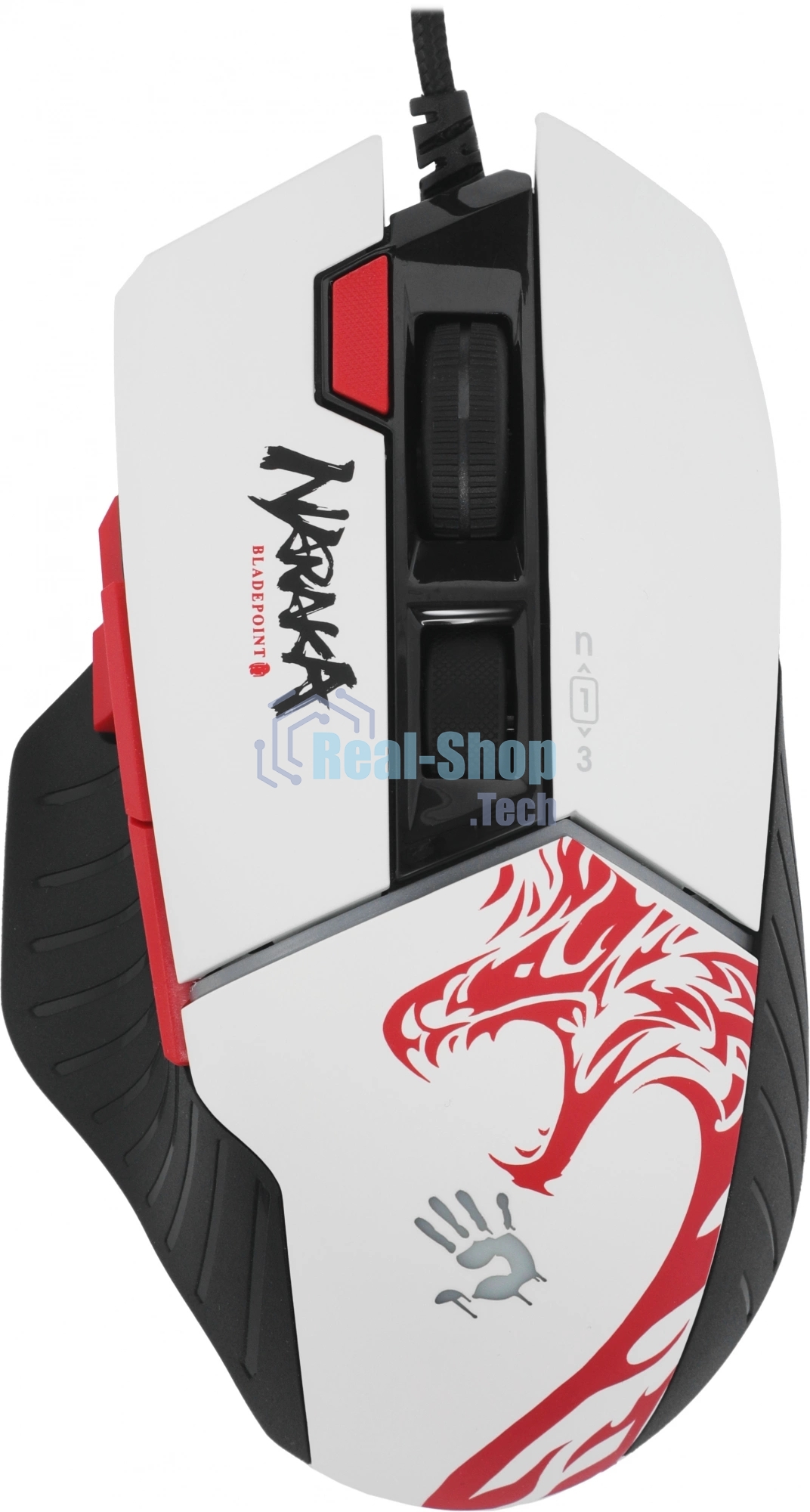 Мышь проводная A4Tech Bloody W95 Max Naraka белый/рисунок, оптическая, 12000 dpi, USB, кнопки - 6