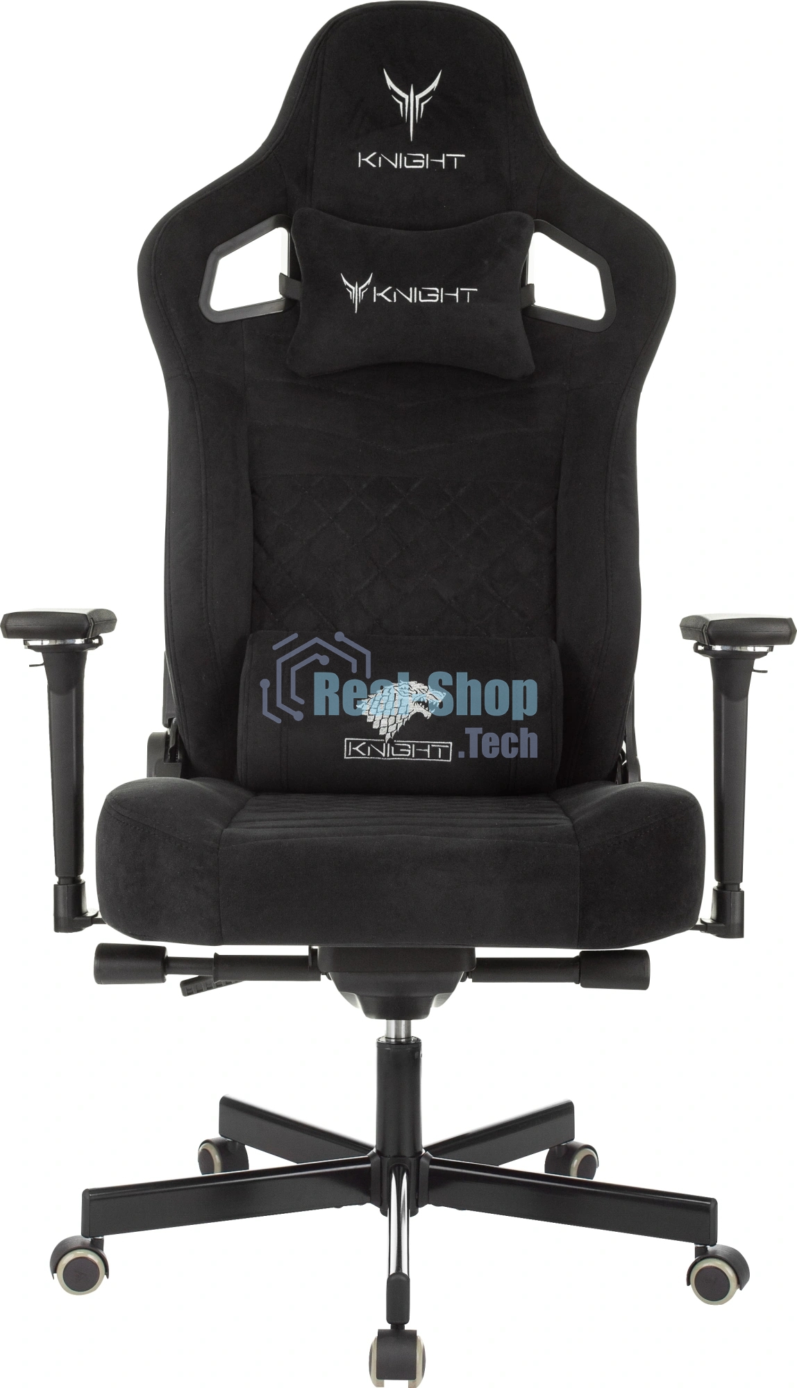Кресло игровое Knight Hunter черный, Alfa Black крестов. металл