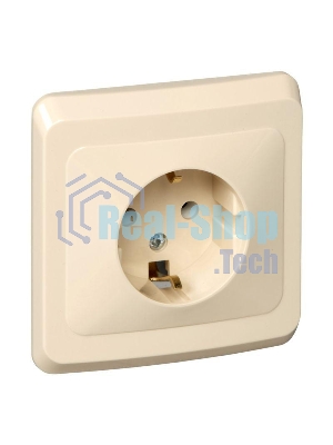 Розетка 1-м СП Этюд 16А с заземл. крем. SchE PC16-003K