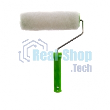 Валик с натуральным мехом Сибртех, с ручкой, 200 мм, ворс 12 мм, D 48 мм, D ручки 6 мм