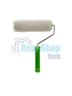 Валик с натуральным мехом Сибртех, с ручкой, 200 мм, ворс 12 мм, D 48 мм, D ручки 6 мм