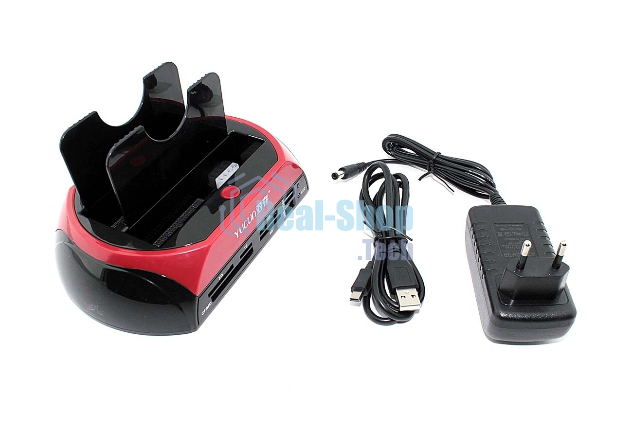 Адаптер-переходник (стакан) для HDD SATA/IDE USB 2.0 + кардридер