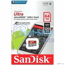 Флеш карта microSD 64Gb SanDisk microSDXC Class 10 Ultra UHS-I A1 140MB/s