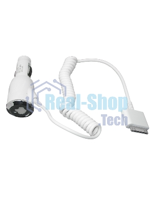 Автомобильная зарядка для Apple iPhone4s, iPhone4 (5V, 1A) белый