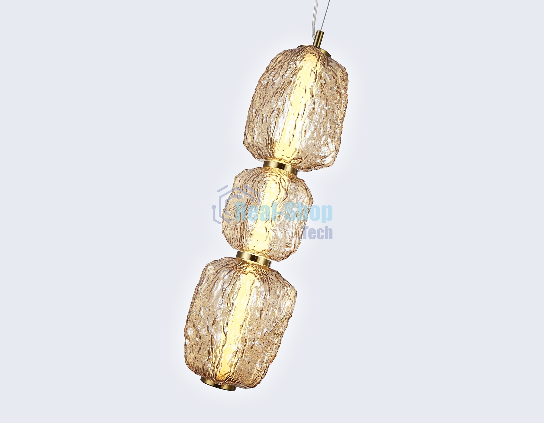 Подвесной светодиодный светильник Ambrella light LH30102 SB/TI бронза/янтарь 23W 3000K 140*140*1760