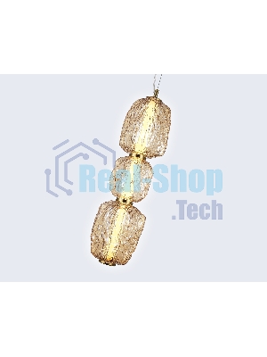 Подвесной светодиодный светильник Ambrella light LH30102 SB/TI бронза/янтарь 23W 3000K 140*140*1760